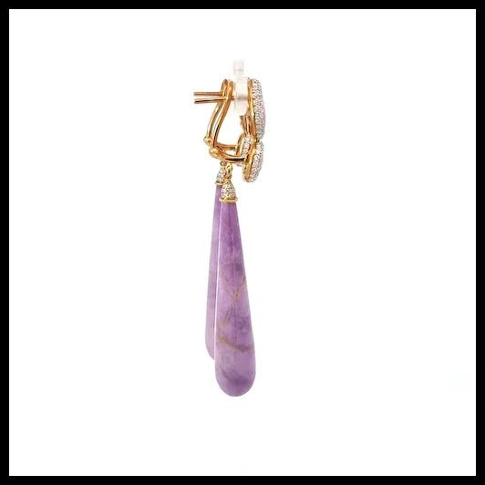 Phosphosiderites, Yellow and Pink Sapphires, White Diamonds, 18k Yellow Gold