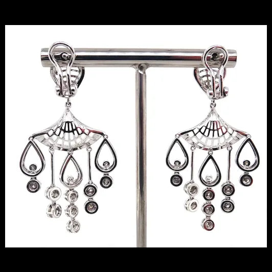 18K Gold Dancing Princess Earrings with Diamonds, Tsavorites and Sapphires