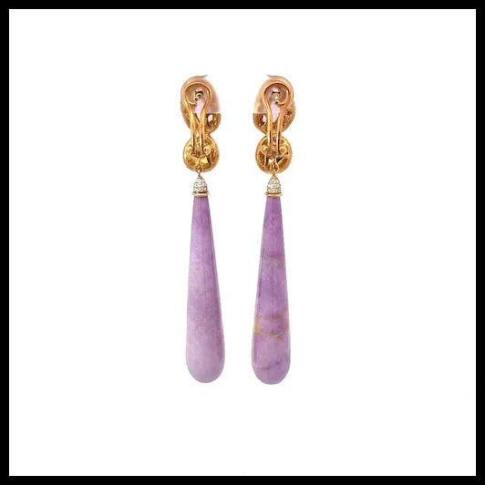 Phosphosiderites, Yellow and Pink Sapphires, White Diamonds, 18k Yellow Gold