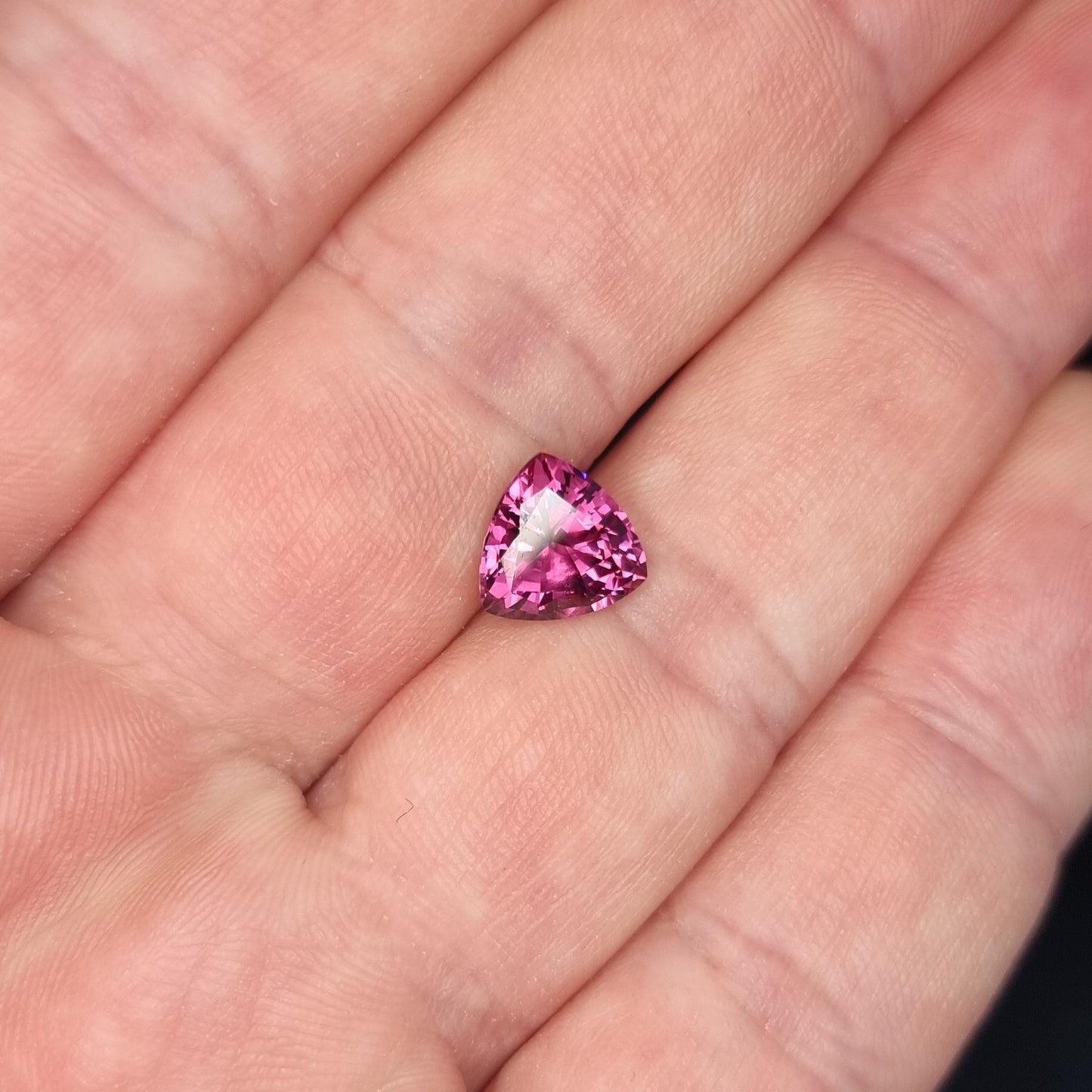 Certified 2.74 Rhodolite Garnet Precision Cut Trillion from Tanzania