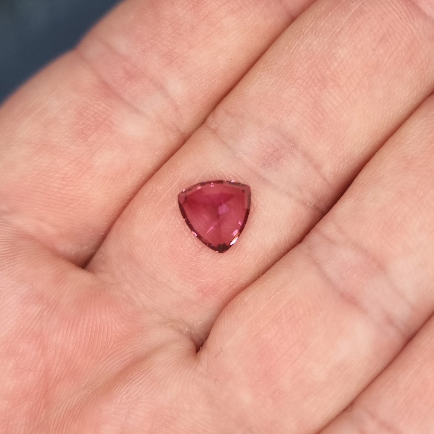 Certified 2.74 Rhodolite Garnet Precision Cut Trillion from Tanzania