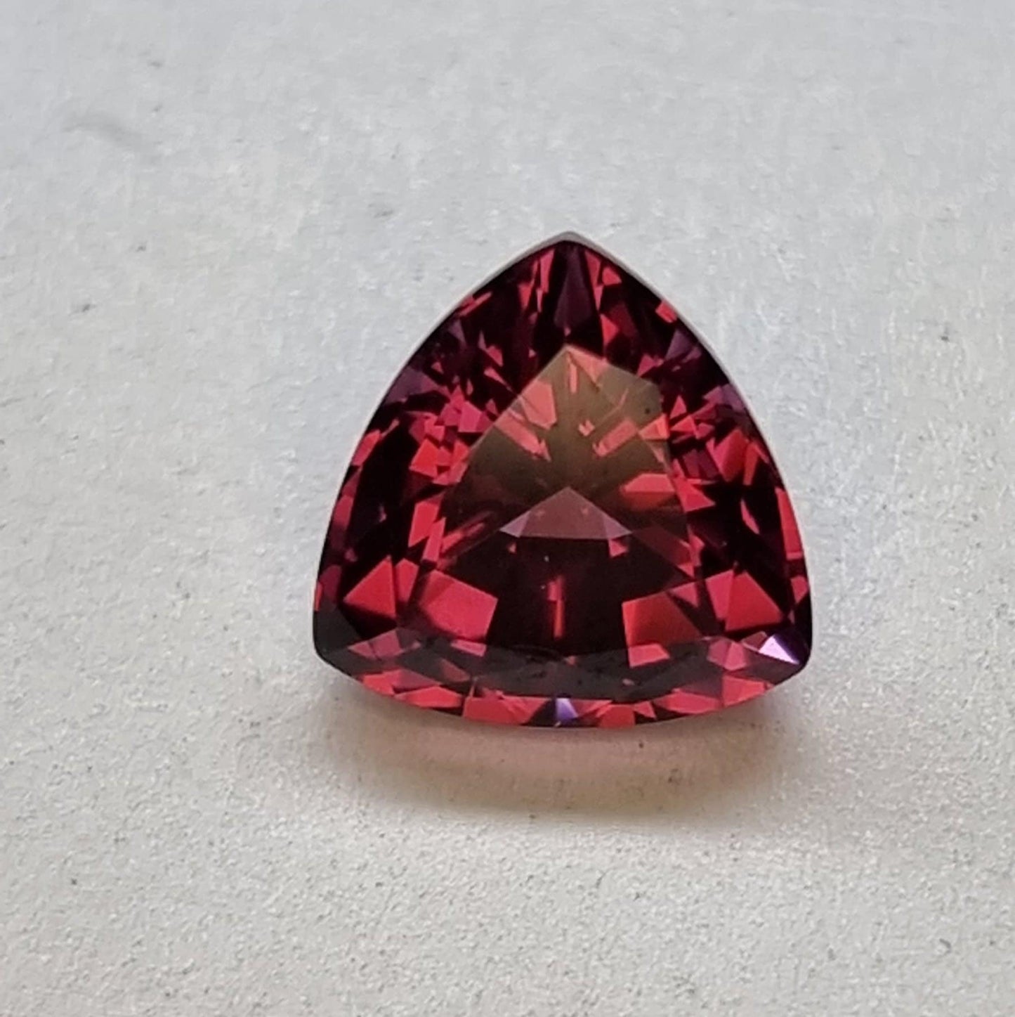 Certified 2.74 Rhodolite Garnet Precision Cut Trillion from Tanzania
