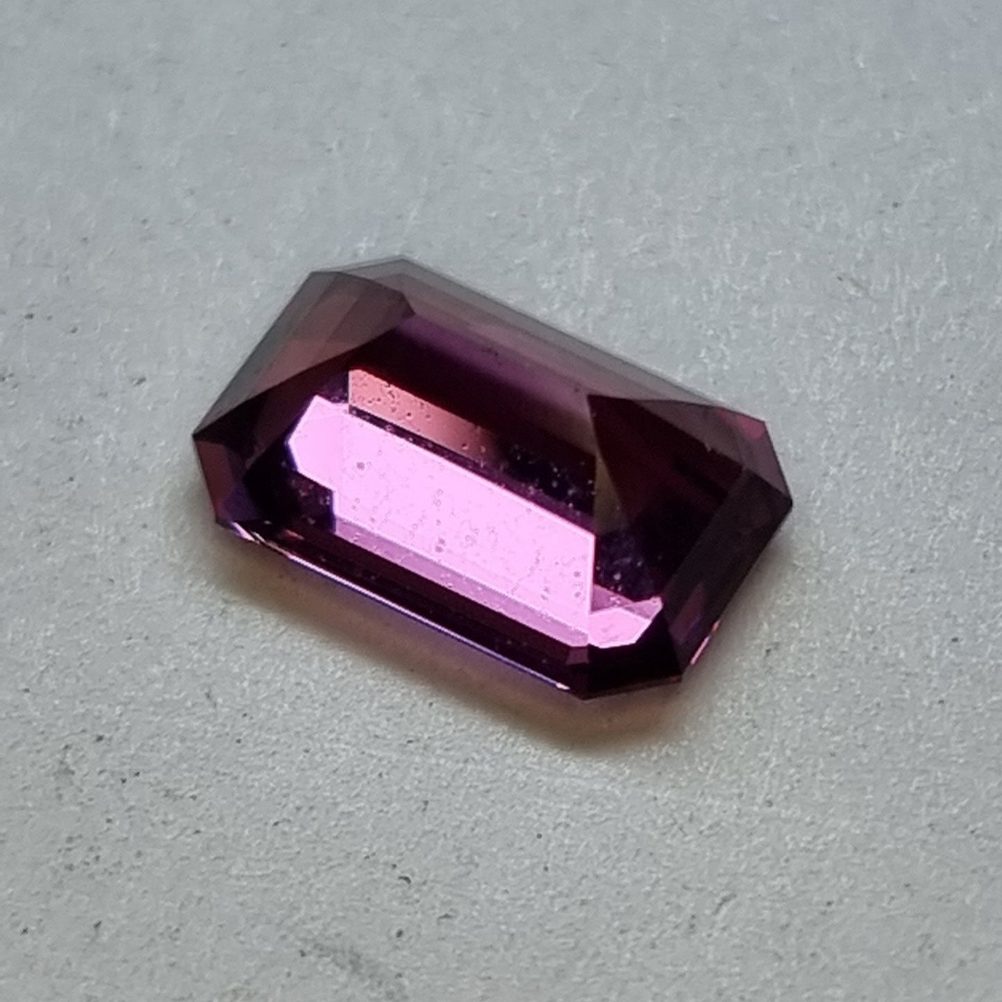 2.89 Octagon Rhodolite Garnet from Tanzania with Certificate Precision Cut