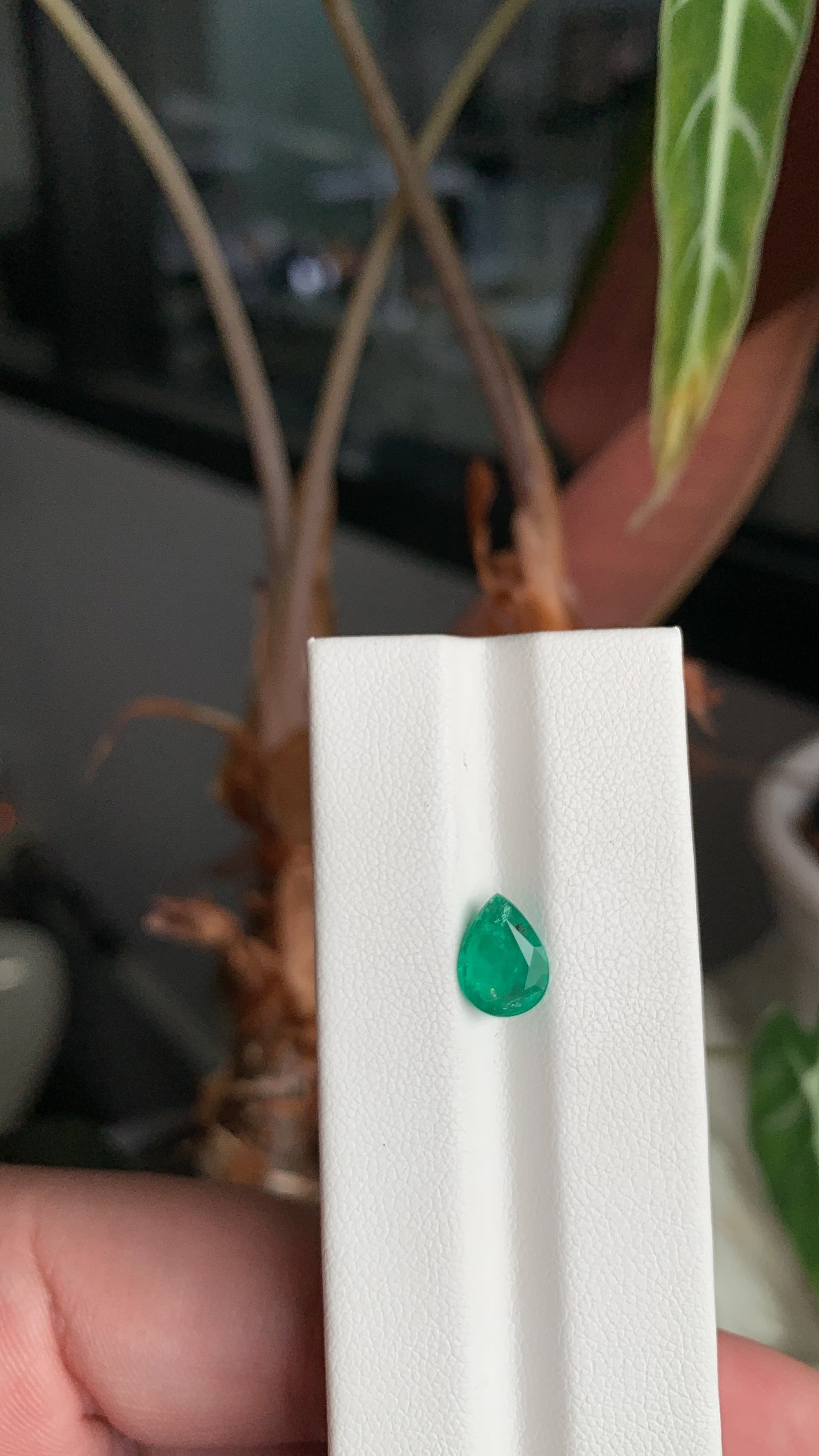 EX-073 Emerald Pear 1.25cts 8.98 x 6.70 x 3.47 mm