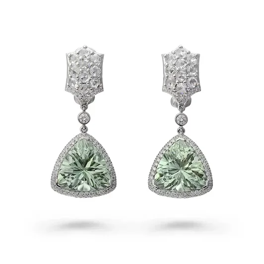 18K Gold Royal Mint Earrings with Diamonds, Tsavorites and Tourmalines