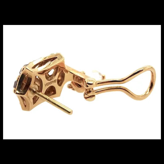 18K Gold A Touch of Alchemy Earrings with White and Brown Diamonds