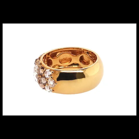 18K Gold A Touch of Alchemy Ring with White and Brown Diamonds
