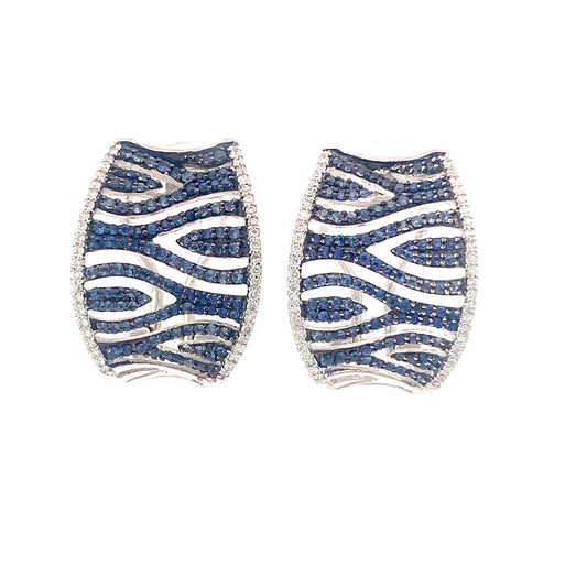 Earrings Diamond and Sapphire