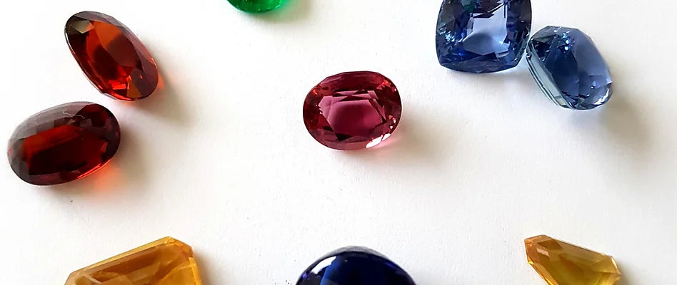 Assored precious and semi-precious stones at Casa Jewels