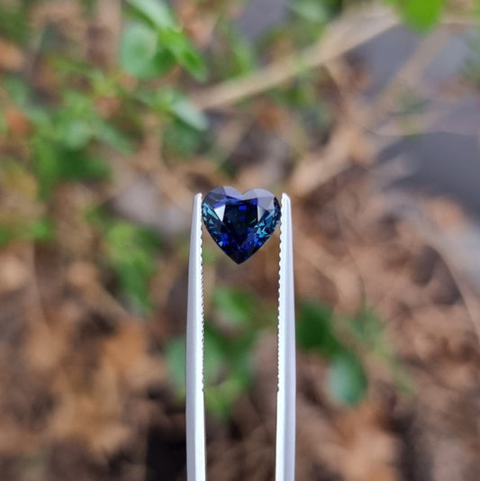 No Heat Royal Blue 1.92 CTS Madagascar Sapphire Heart Shape