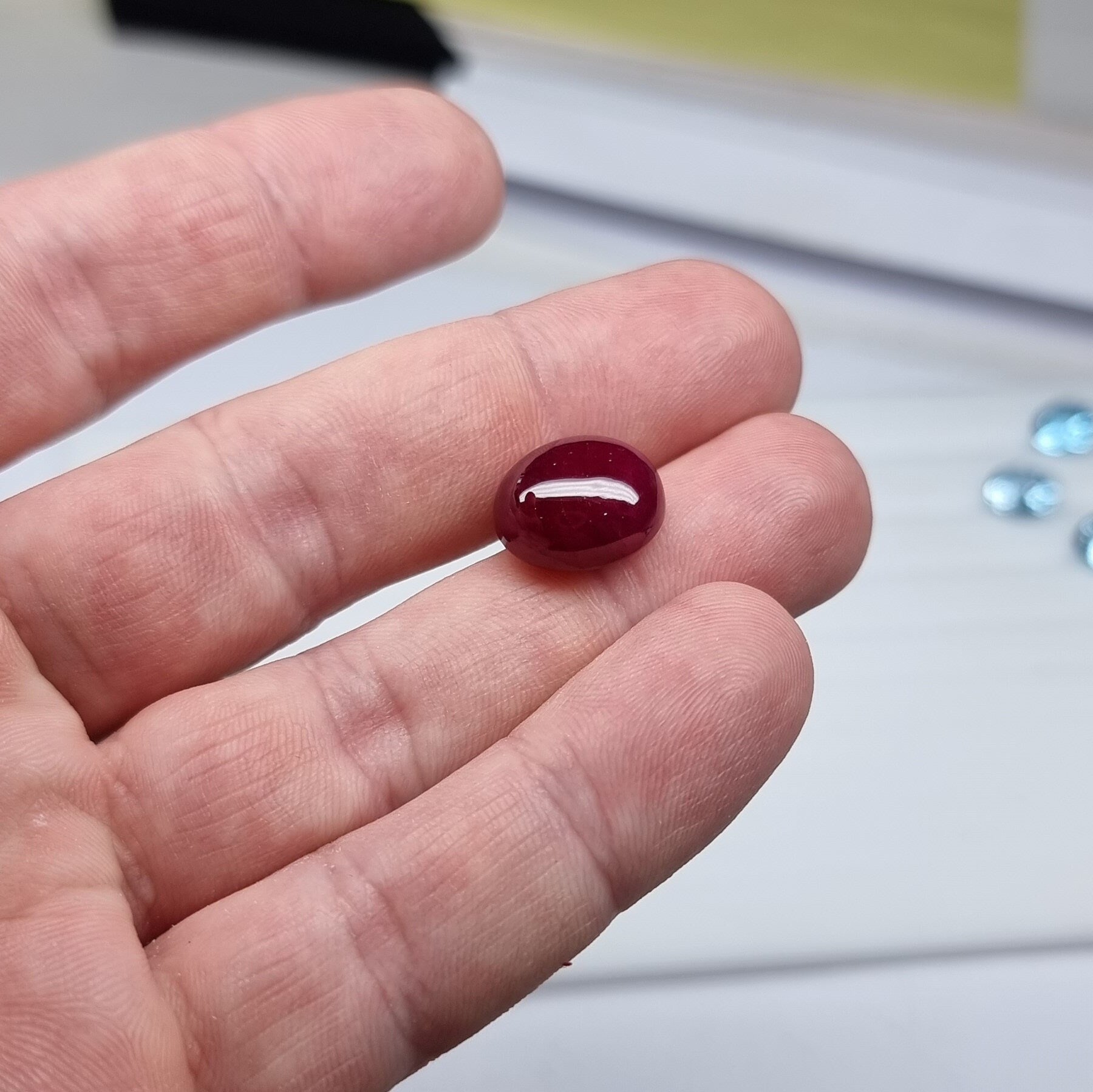 Oval Cabochon Ruby From Mozambique With Total Carat Weight