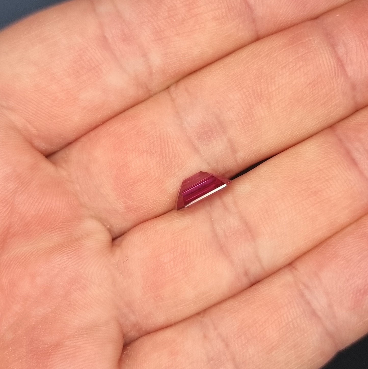 2.89 Octagon Rhodolite Garnet from Tanzania with Certificate Precision Cut